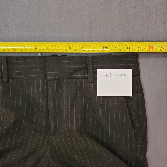Zara Basic Women Pants Size 4 Gray with Silver Striped Business Casual High Rise - Picture 8 of 12